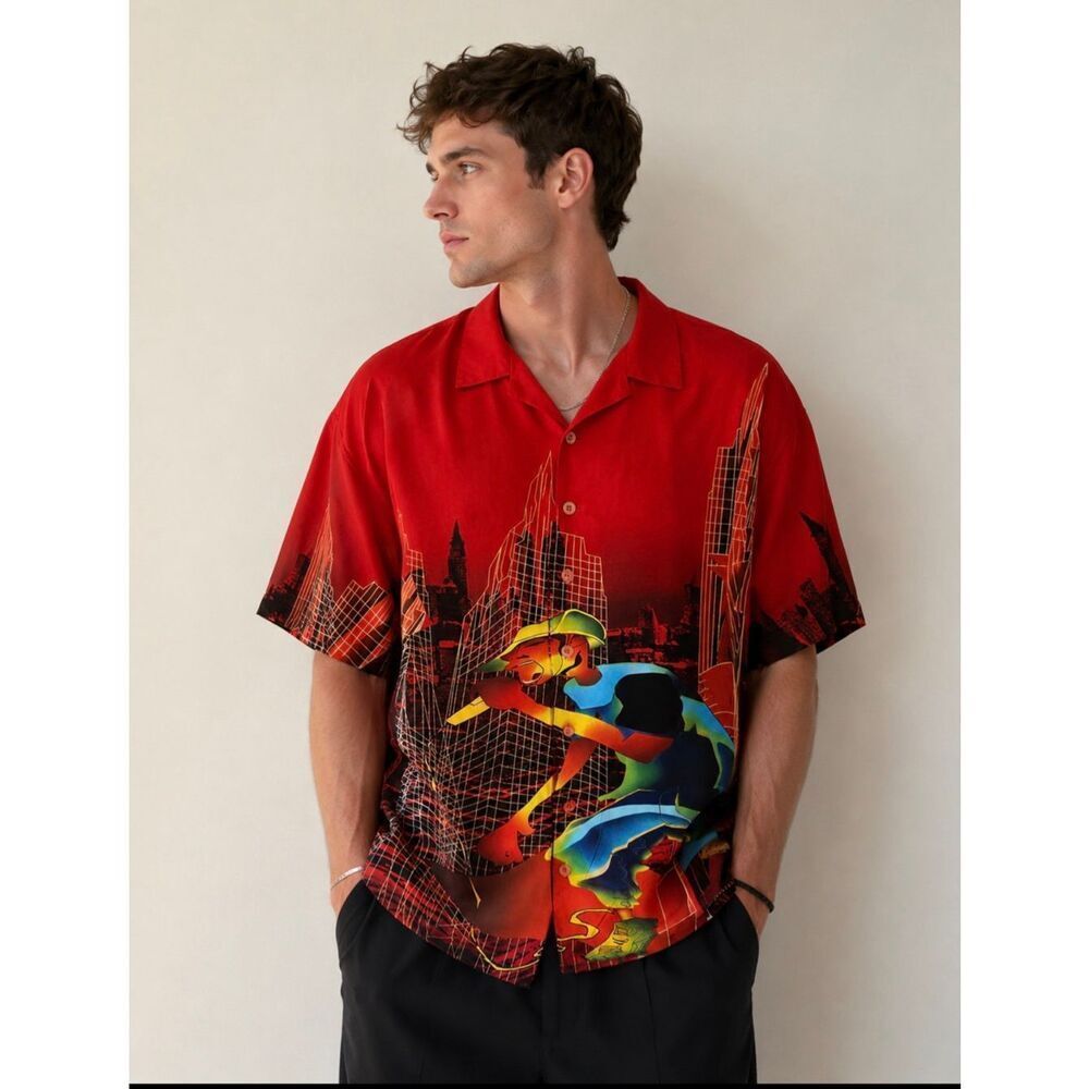 New York City Hunter Original Collection VTG Men's 2XL XXL Graphic All over Prin